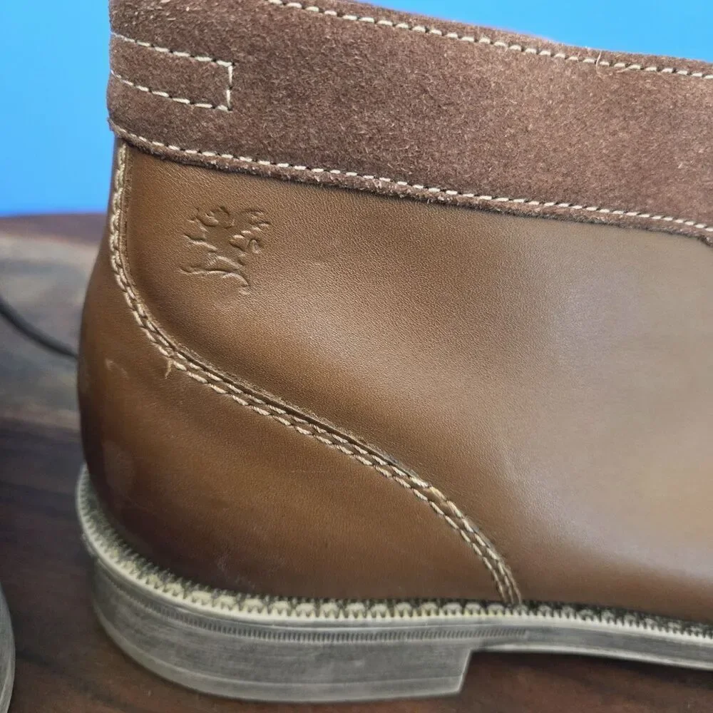 STACY ADAMS Cagney Boot Men's 11M Leather Cognac Tan # 24907-236